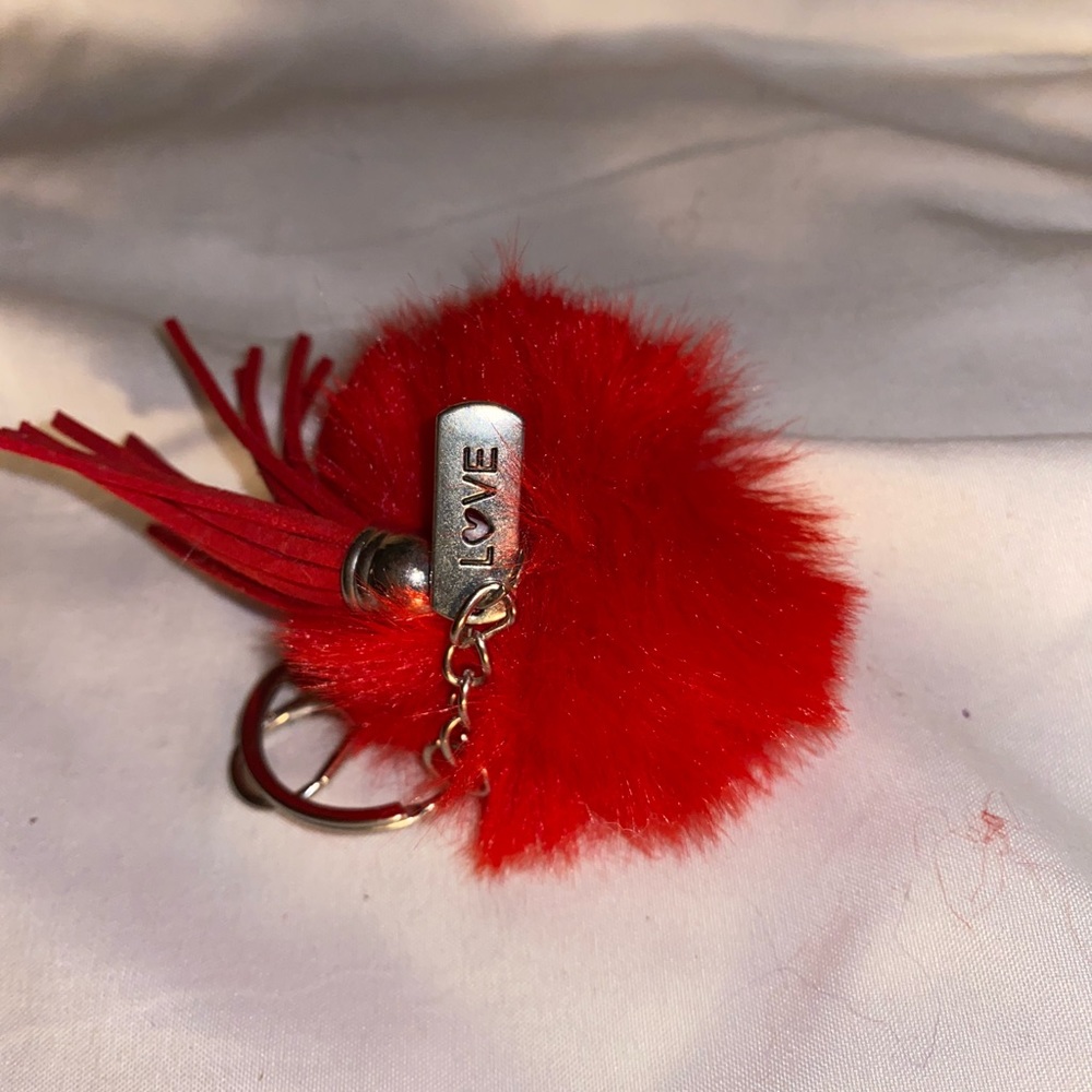 Handmade red love keychain
